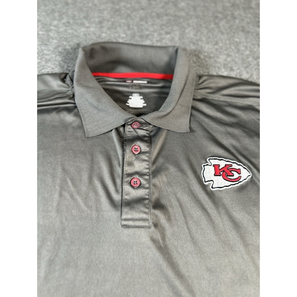 NFL Kansas City chiefs gray polo size XLT - Picture 3 of 6